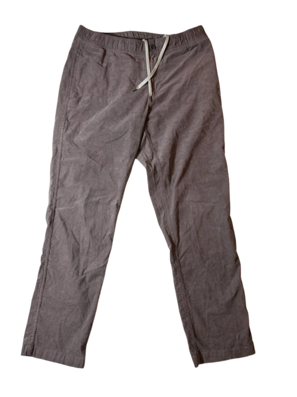 Vuori Mens Large Corduroy Pants Brown Stretch Drawstring Casual Tapered